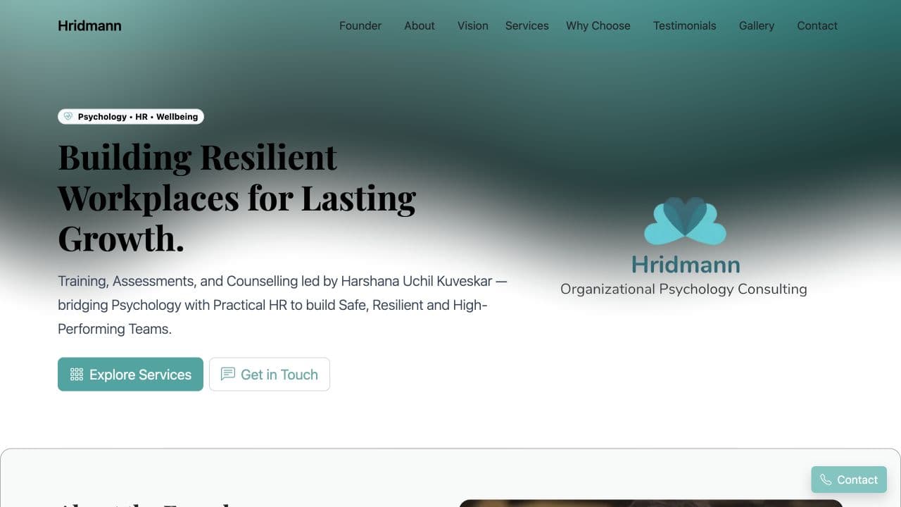 Hridmann website preview